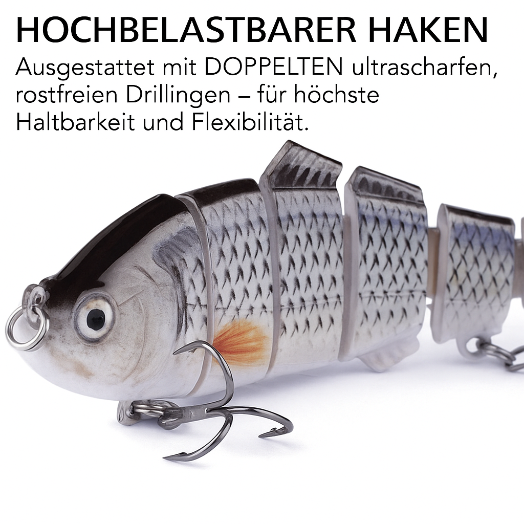 Set von 3 verschiedenen AI Raubfisch Angelködern, elektronisch, USB-wiederaufladbar für Hecht, Zander, Barsch.