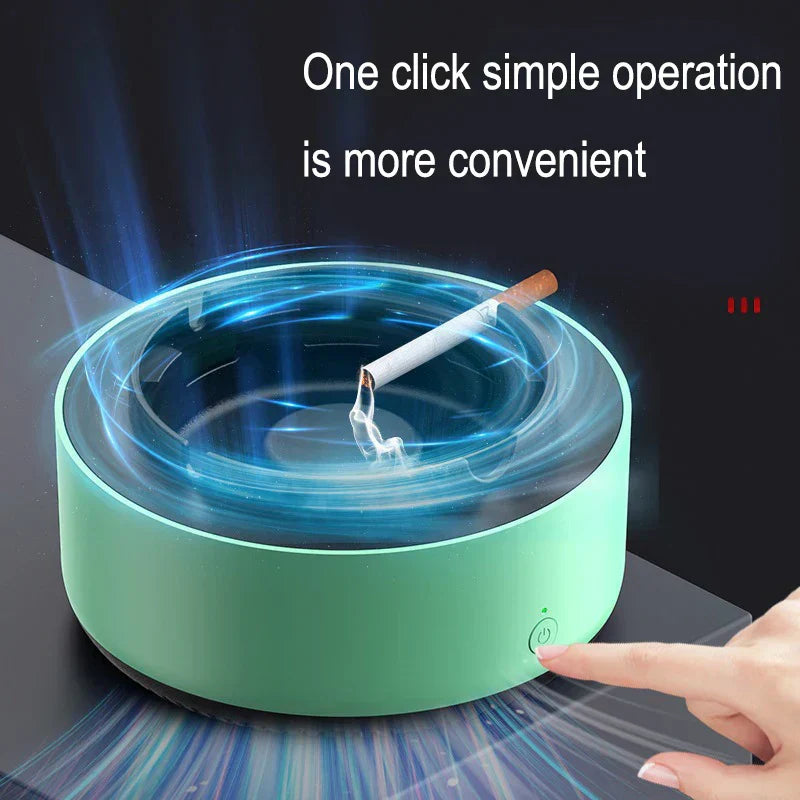Innovativer Rauchfilter-Aschenbecher mit Ionisator-Luftreiniger, neutralisiert Gerüche & verbessert die Raumluft.