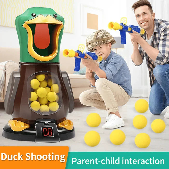Elektronisches Entenschießen Spielset für Kinder, interaktives Zielspiel mit Blaster & Entenfiguren.