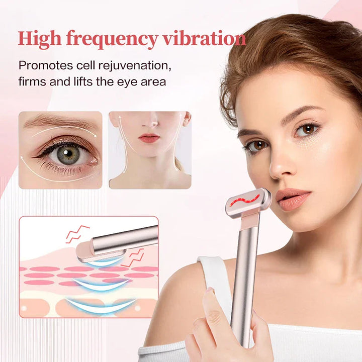 Schönheitsgerät mit EMS Mikrostrom und Rotlicht für Gesichtslifting, Hautstraffung und Anti-Aging Pflege.