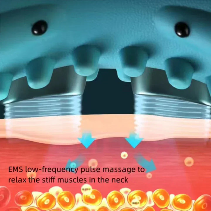 Modernes EMS-Massagegerät FlexEase mit Akupressur für Nacken, Schulter & Haltungskorrektur.