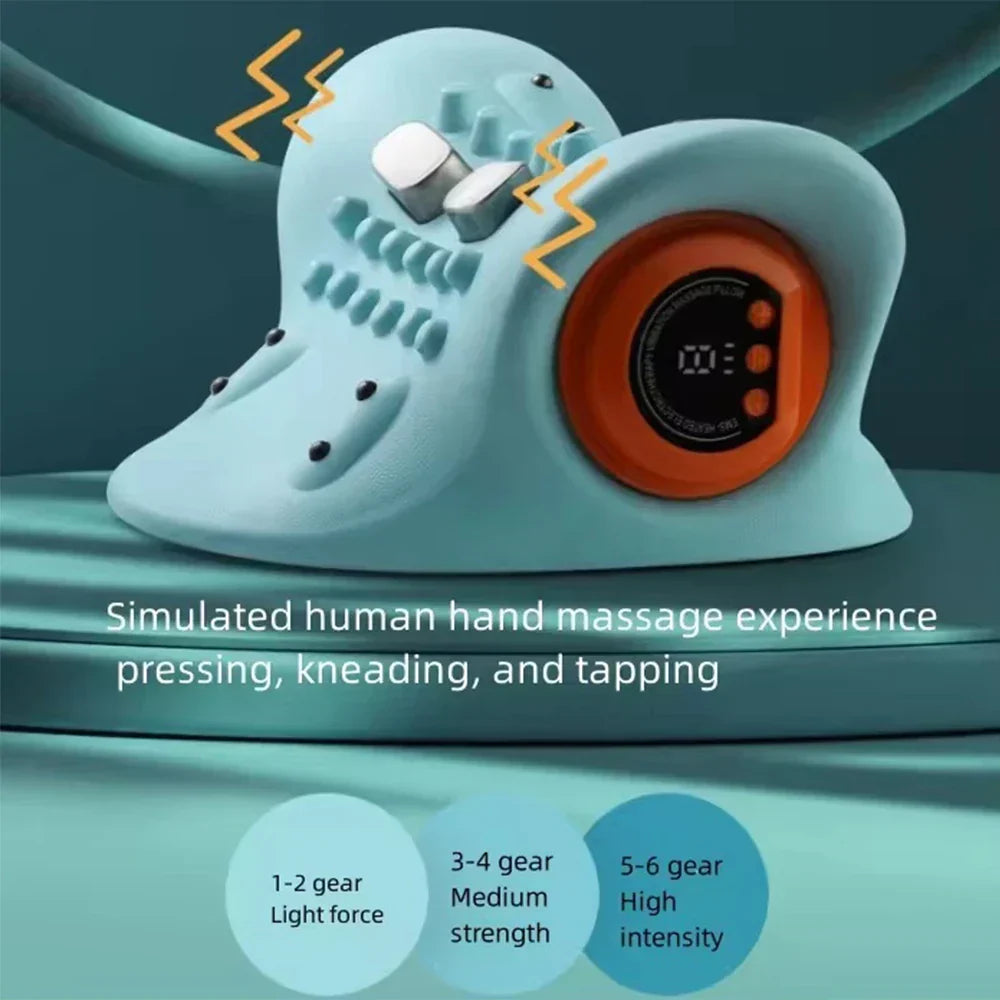 Entspannendes EMS-Nackenmassagegerät FlexEase für Tiefenentspannung & gesundheitliches Wohlbefinden.