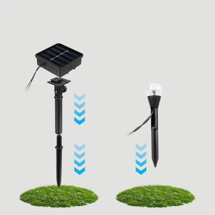 Stimmungsvolle Solar-Lichterkette als Terrassenbeleuchtung, wasserdicht und energieeffizient für entspannte Sommerabende.