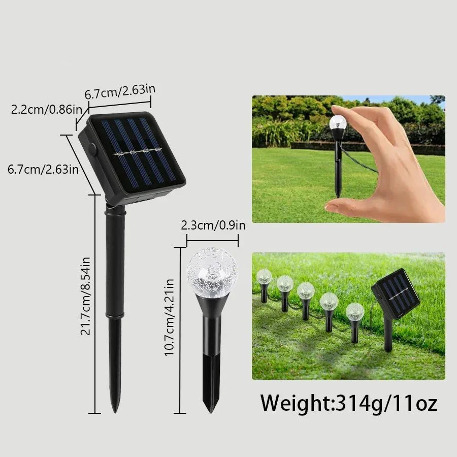 Nahaufnahme der warmweißen LEDs der Solar-Lichterkette, die stimmungsvolle Akzente in Garten und auf der Terrasse setzen.