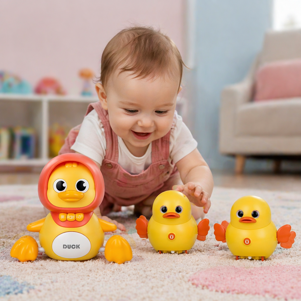 Entefamilie Musikalisches Krabbel- & Lernspielzeug für Babys; fördert Motorik & Sensorik, interaktiv.