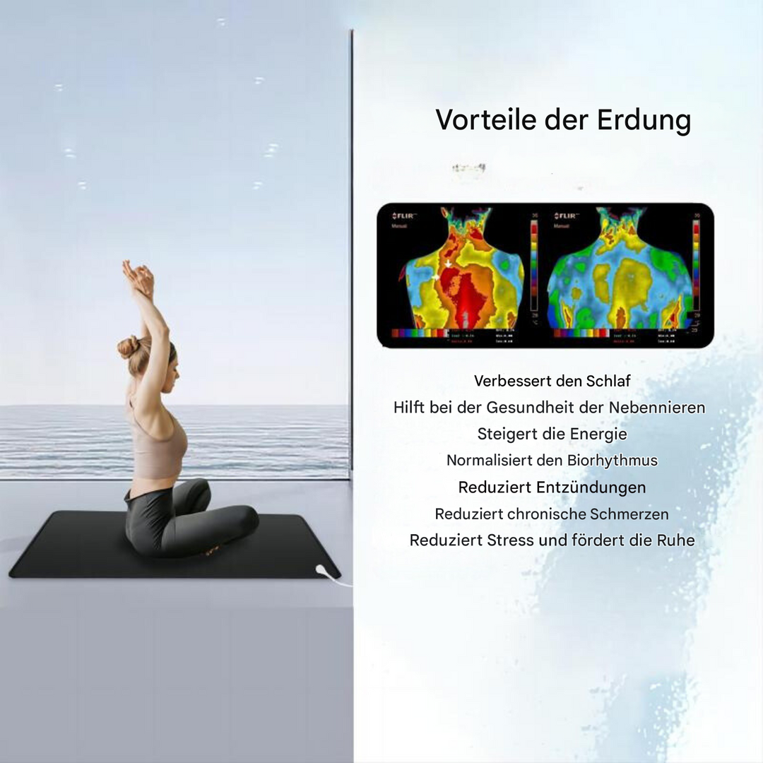 Erden Sie sich täglich mit dieser Carbonleder Erdungsmatte für verbesserte Gesundheit und Entspannung.