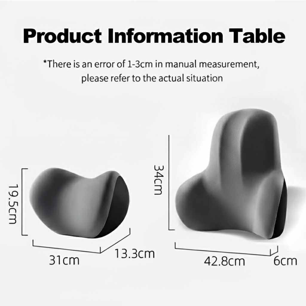 Gesunder Rücken Autokissen: Ergonomische Memory Foam Nacken- und Lendenstütze für lange Fahrten.