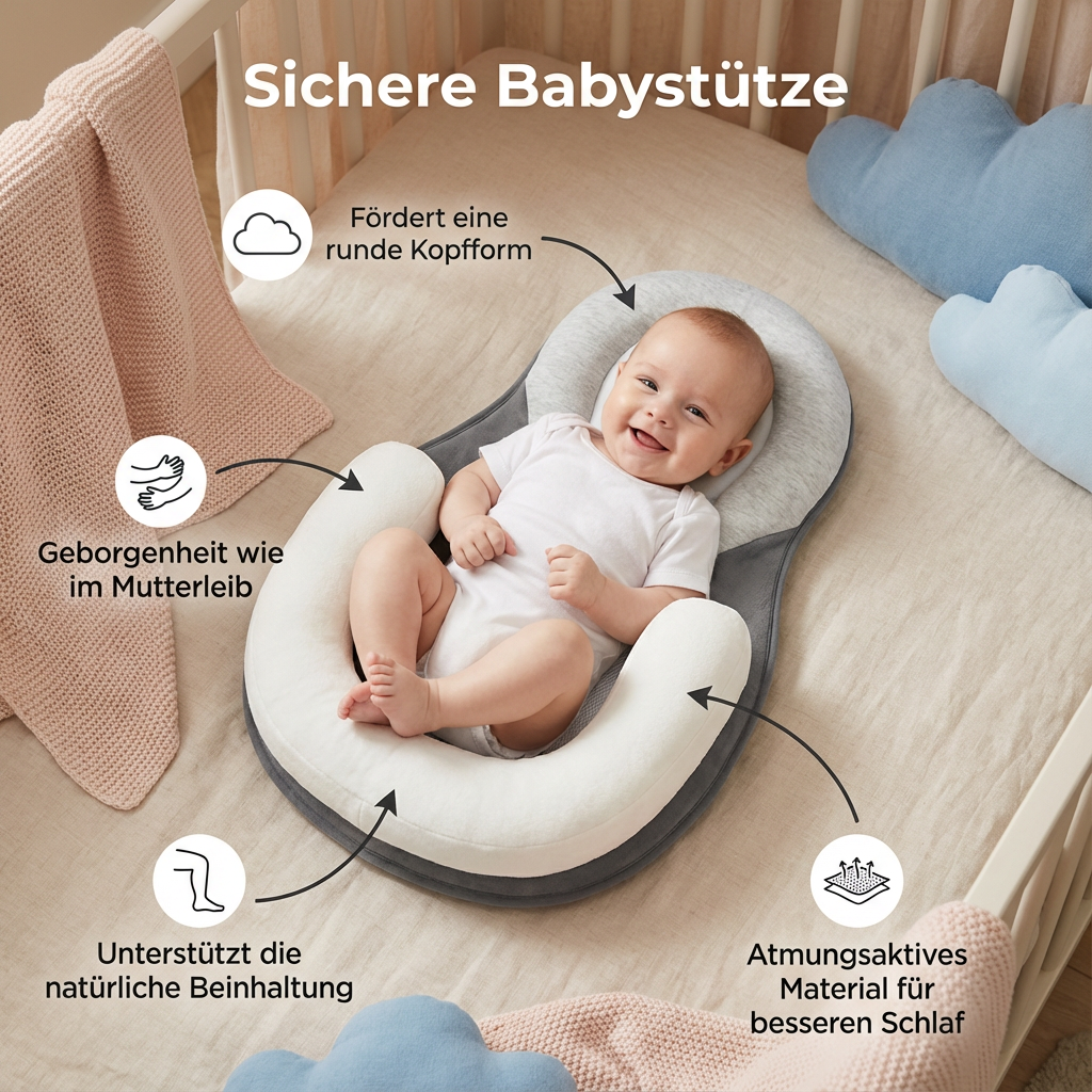 Sichere Babysitz- & Spielhilfe in Braun für Neugeborene, unterstützt Eltern im Alltag & bietet Babykomfort.
