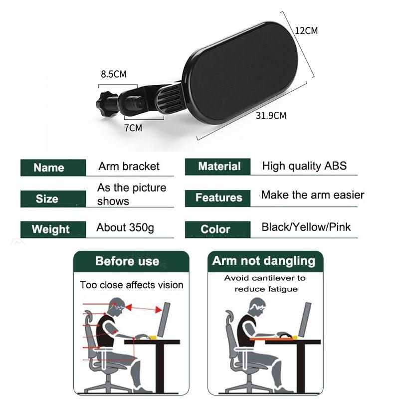 Ergonomische 180° schwenkbare Computer-Armlehne; ideal für Schreibtisch & Büro zur Linderung von Nacken-RSI.