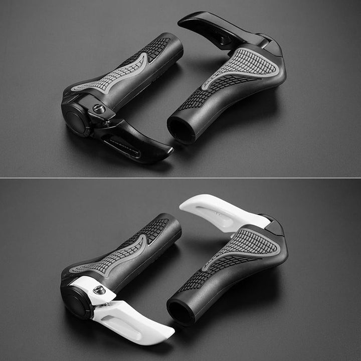 Langlebige Fahrradgriffe aus Alu/Silikon. Ergonomisches Design für reduzierte Handermüdung bei jedem Fahrrad.