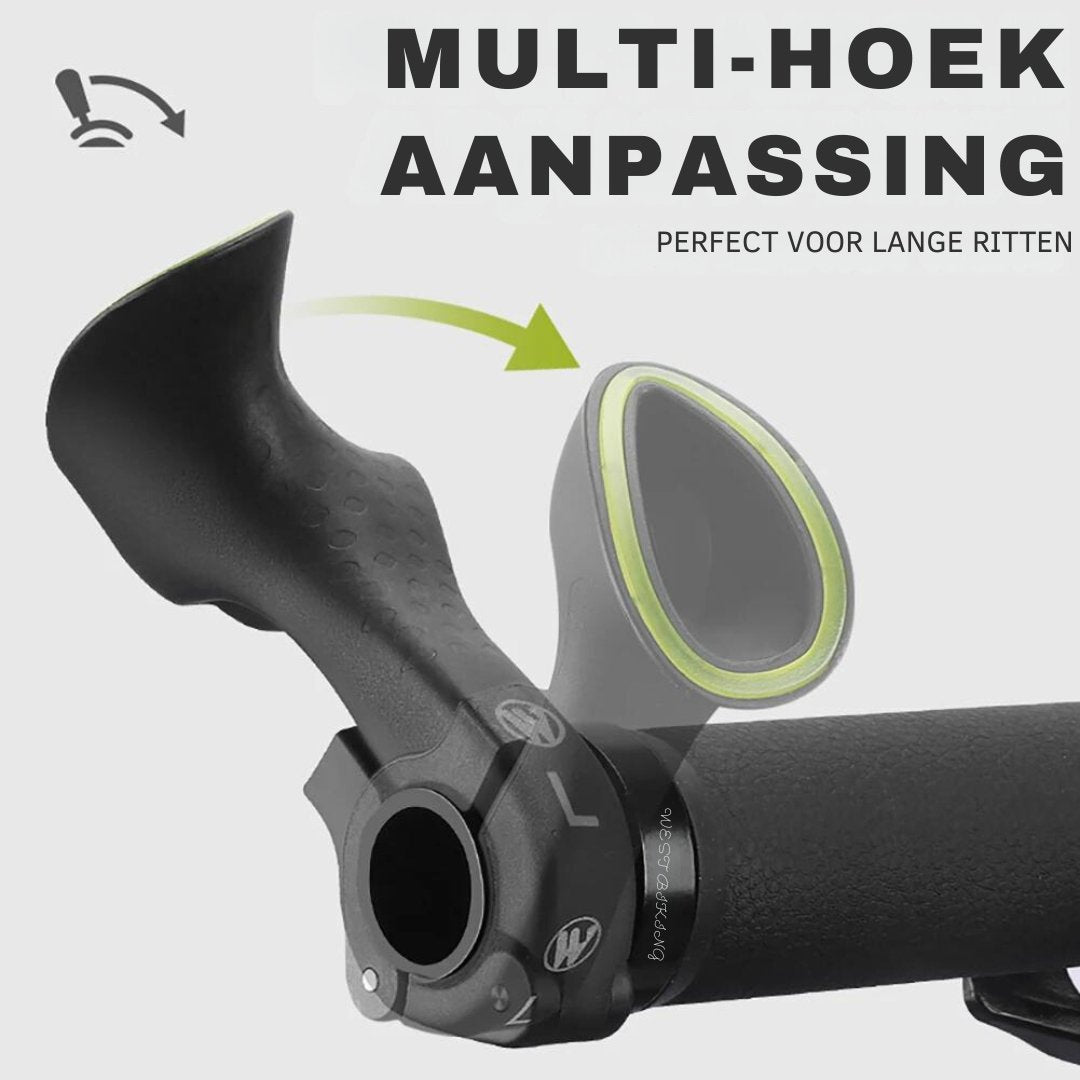 Hochwertige ergonomische Lenkergriffe am Mountainbike, bieten sicheren Halt und verbesserte Kontrolle.