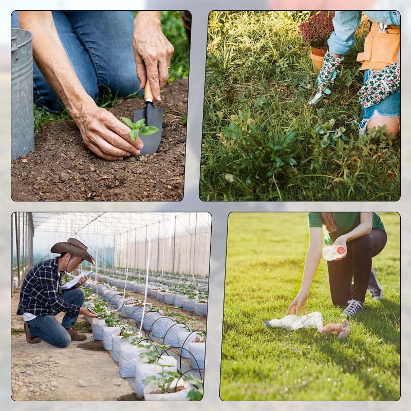 Grüne, stabile Gartenbank mit weicher Schaumstoffpolsterung; modernes Design, funktional für Gartenarbeit.