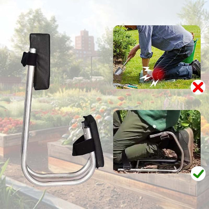 Ideal für Senioren: klappbarer Gartenhocker bietet Sicherheit und Komfort beim Knien und Sitzen im Garten.