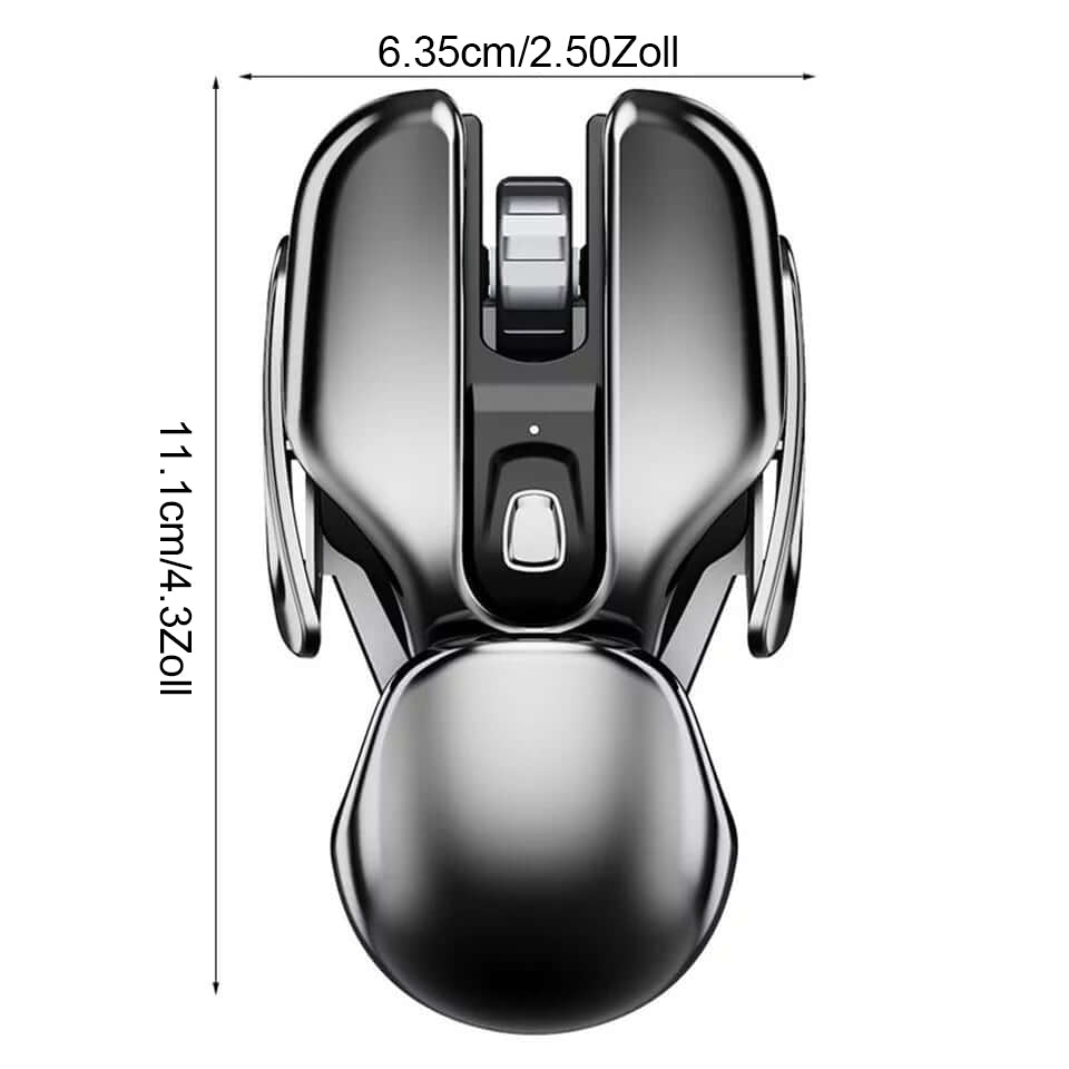 Kabellose, wiederaufladbare Ergonomie-Maus aus Metall. Präzises PC-Zubehör für jeden Arbeitsplatz.