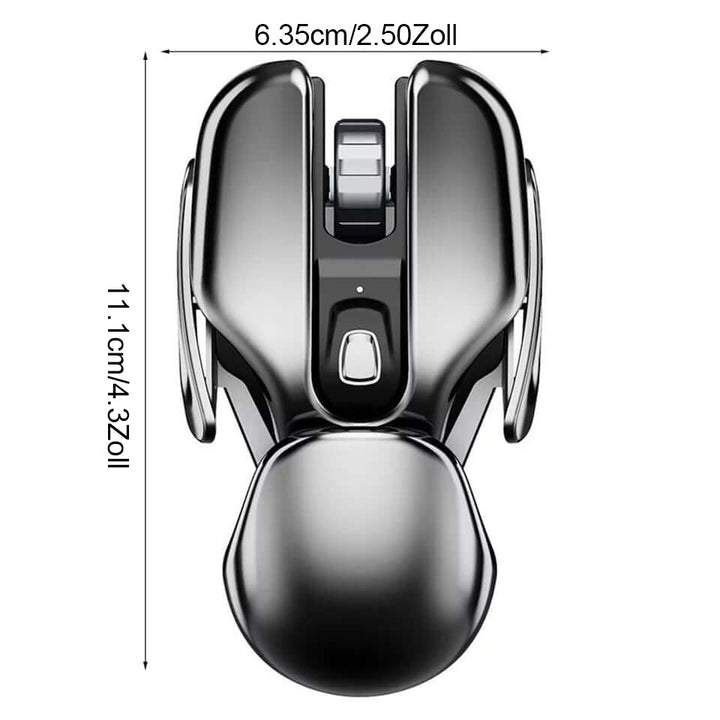 Kabellose, wiederaufladbare Ergonomie-Maus aus Metall. Präzises PC-Zubehör für jeden Arbeitsplatz.