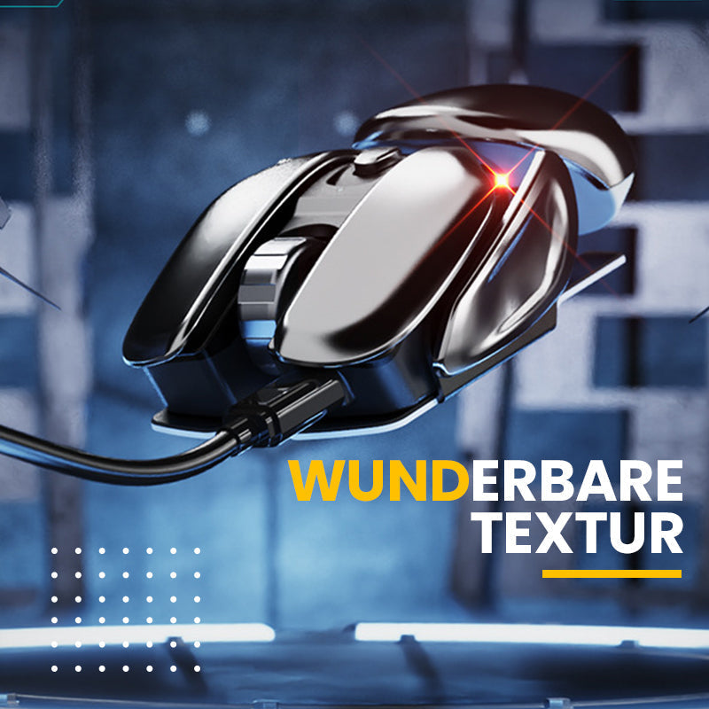 Benutzerfreundliche Computermaus aus Metall, ergonomisch designed. Für entspanntes und präzises Arbeiten.