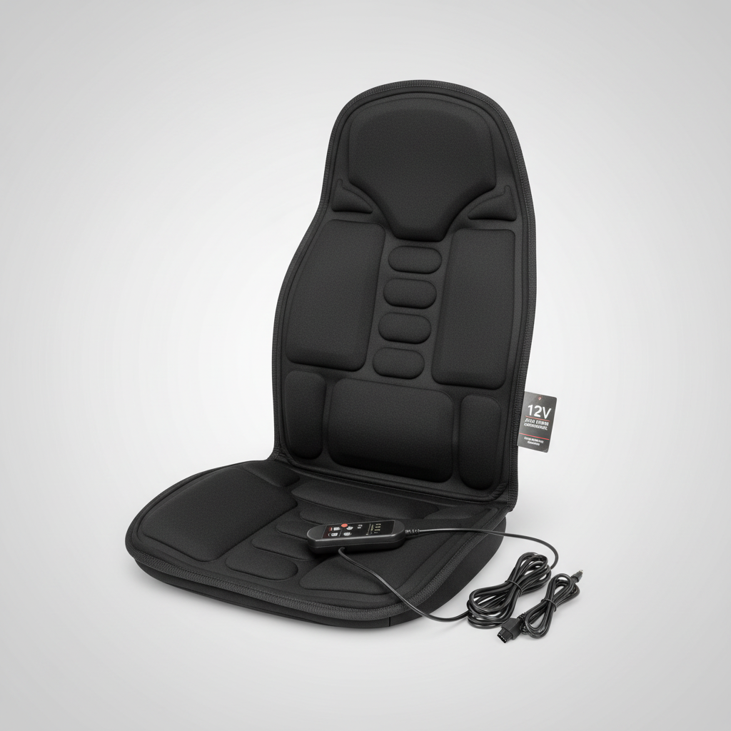 Ergonomische Shiatsu Massage-Sitzauflage mit Wärme für Nacken, Rücken & Vibration, ideal für Zuhause & Auto.