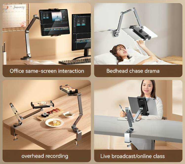 Universeller Aluminium Ständer für Tablets & Handys. Stabil, rutschfest & einstellbar für Schreibtisch, Küche, Büro.