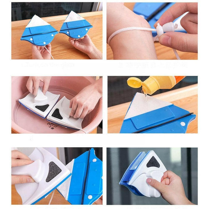 Ergonomischer Glaswischer für müheloses Putzen und streifenfreie Ergebnisse auf allen Glasflächen.