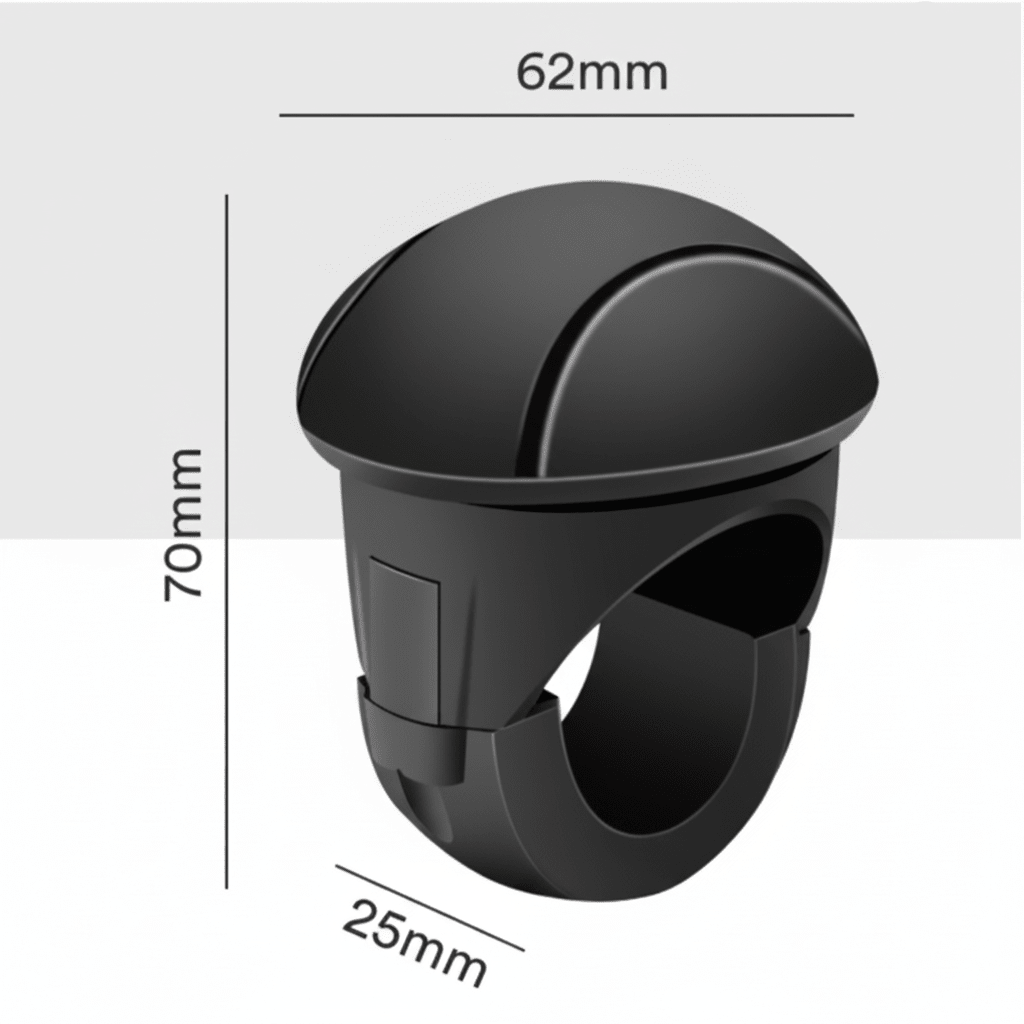 Ergonomischer Lenkradgriff-Knauf als Universal-Lenkhilfe für ein komfortables und sanftes Fahrerlebnis.