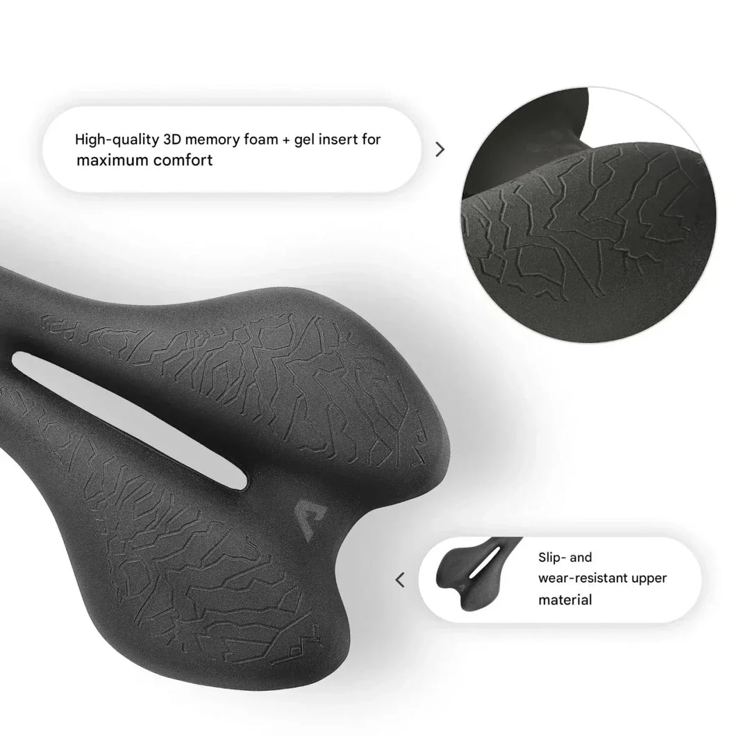 Modernes Design des ergonomischen Memory Foam Fahrradsattels; Komfort und Haltbarkeit für jeden Radfahrer.