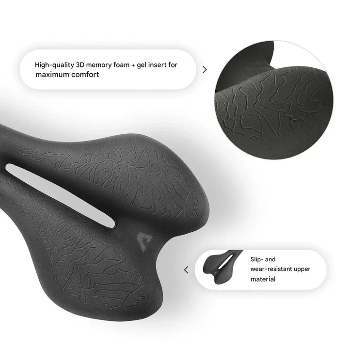 Modernes Design des ergonomischen Memory Foam Fahrradsattels; Komfort und Haltbarkeit für jeden Radfahrer.