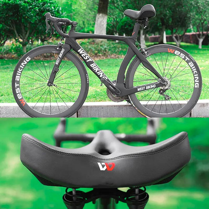 Ergonomischer Komfort Fahrradsattel Braun, wetterfest & breiter Sattel mit Druckentlastung für angenehmes Radfahren.
