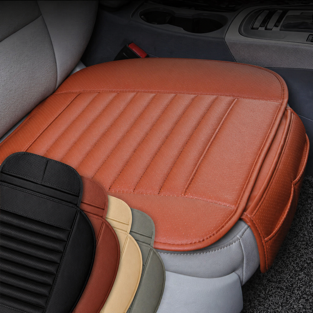 Ergonomisches Autositzkissen aus PU-Leder für maximalen Fahrkomfort & Rückenstütze. Schmerzlinderung auf Langstrecken.