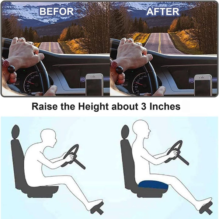 Rückenstütze & Sitzkomfort: Ergonomisches Autositzkissen mit Memoryschaum für lange und bequeme Fahrten.