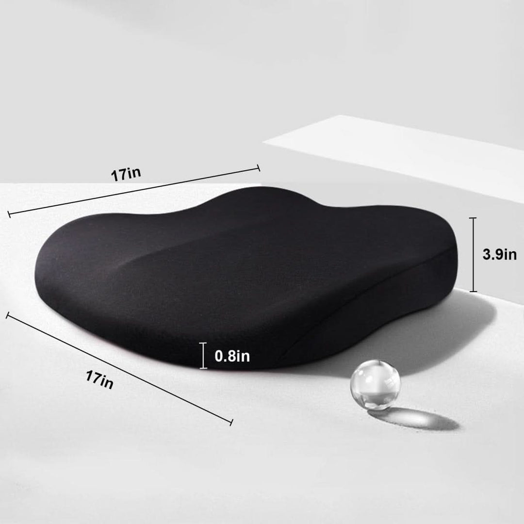 Waschbares ergonomisches Autositzkissen für Hygiene, optimalen Komfort & verbesserte Sicht im Fahrzeug.
