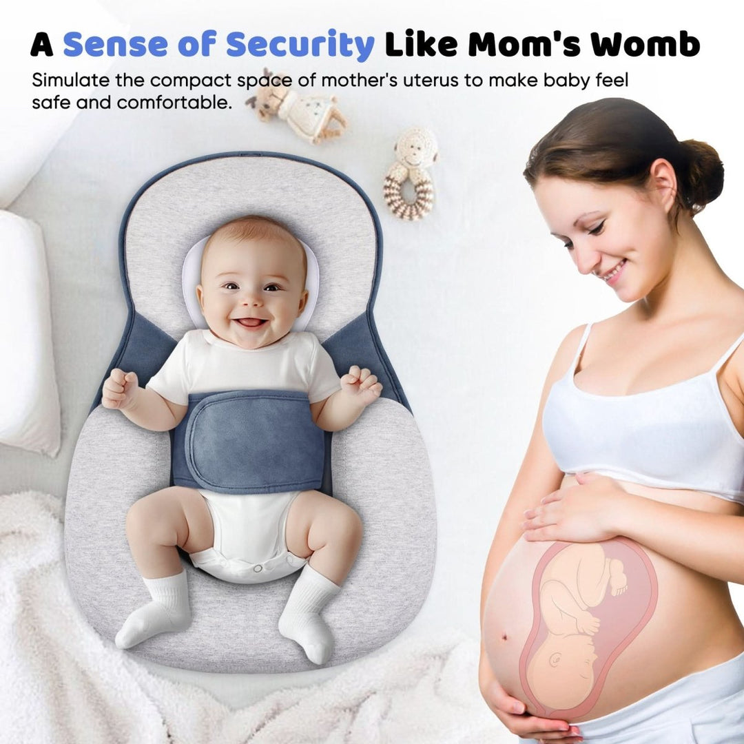 Plattkopf-Prävention: Ergonomisches Baby-Schlafkissen für Neugeborene, bietet sichere Rückenlage-Unterstützung.