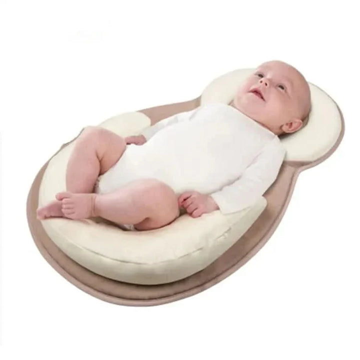 Ergonomisches Babykissen für Neugeborene, sichere Schlafhilfe aus Baumwolle für optimale Kopfform.