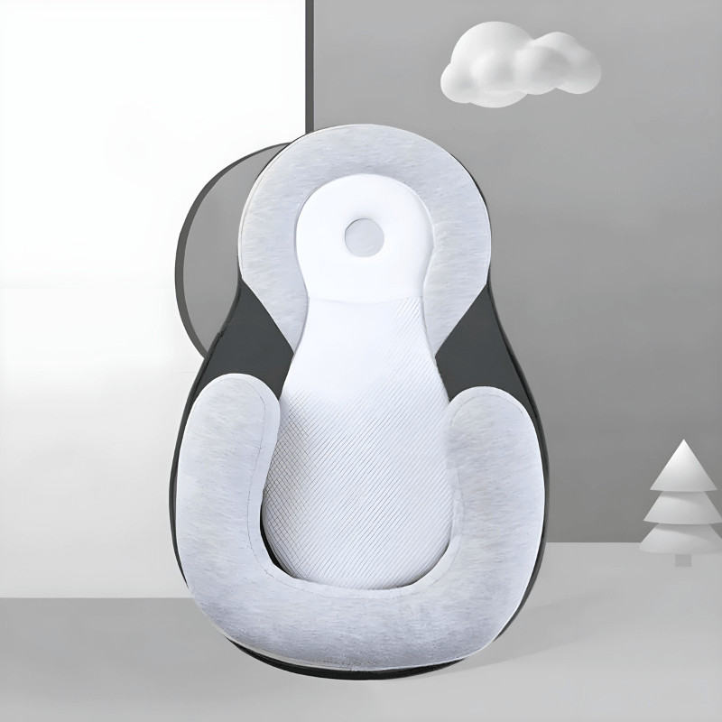 Neugeborenen Schlafkissen, ergonomische Schlafhilfe für Babys, Baumwolle, fördert Kopfform und sichere Rückenlage.