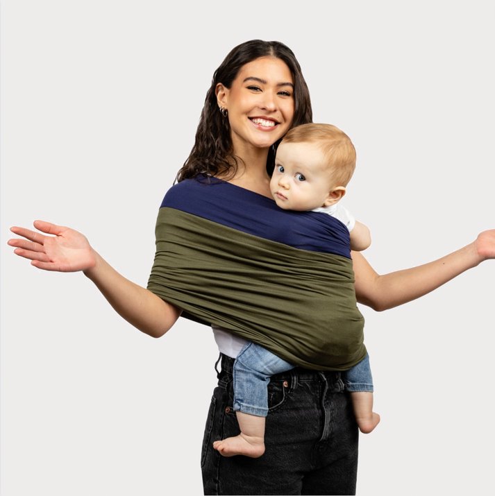 Hochwertiges Baby Tragetuch, ergonomisch geformt, sicherer Halt für Neugeborene, fördert Nähe und Wohlbefinden.