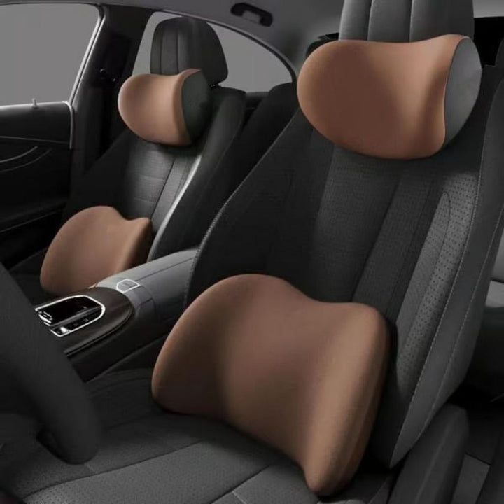 ErgoDrive Nackenstütze aus Memoryschaum im Auto. Ergonomisches Kissen für Nackenentlastung & Reisekomfort.