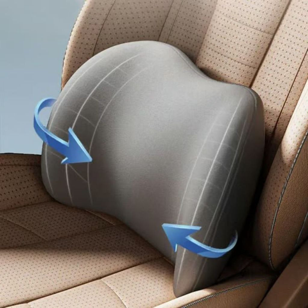 Steigern Sie Fahrkomfort mit ErgoDrive: Ergonomisches Rücken- & Nackenkissen Set für entspanntes Autofahren.