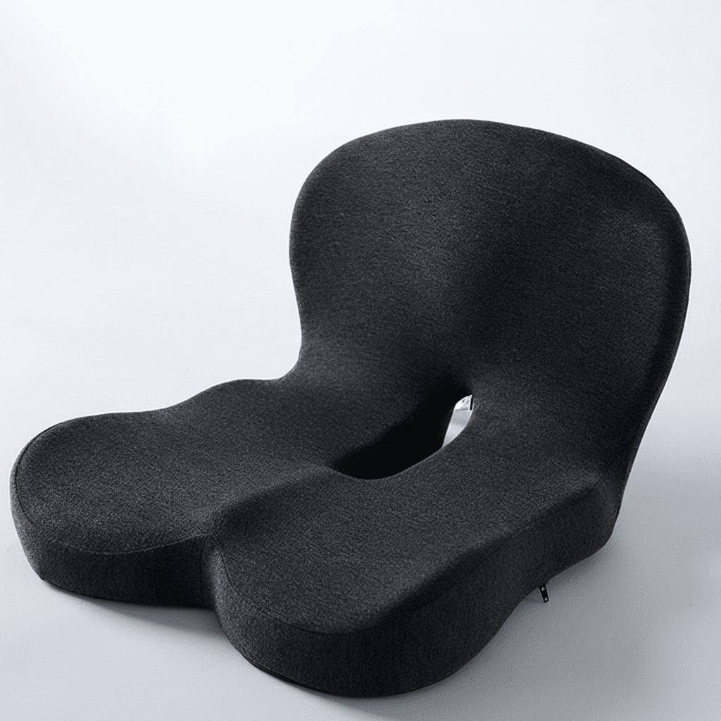 Lendenstützendes Memory Foam Sitzkissen, das Ermüdung vorbeugt und eine natürliche, aufrechte Haltung fördert.