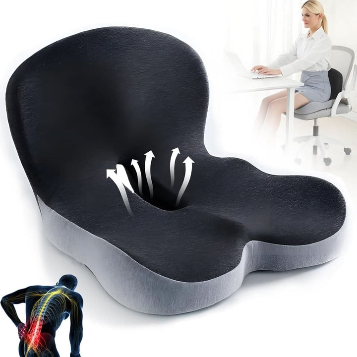 Vielseitiges ergonomisches Sitzkissen für Zuhause, Büro oder Auto, fördert gesunde Haltung.