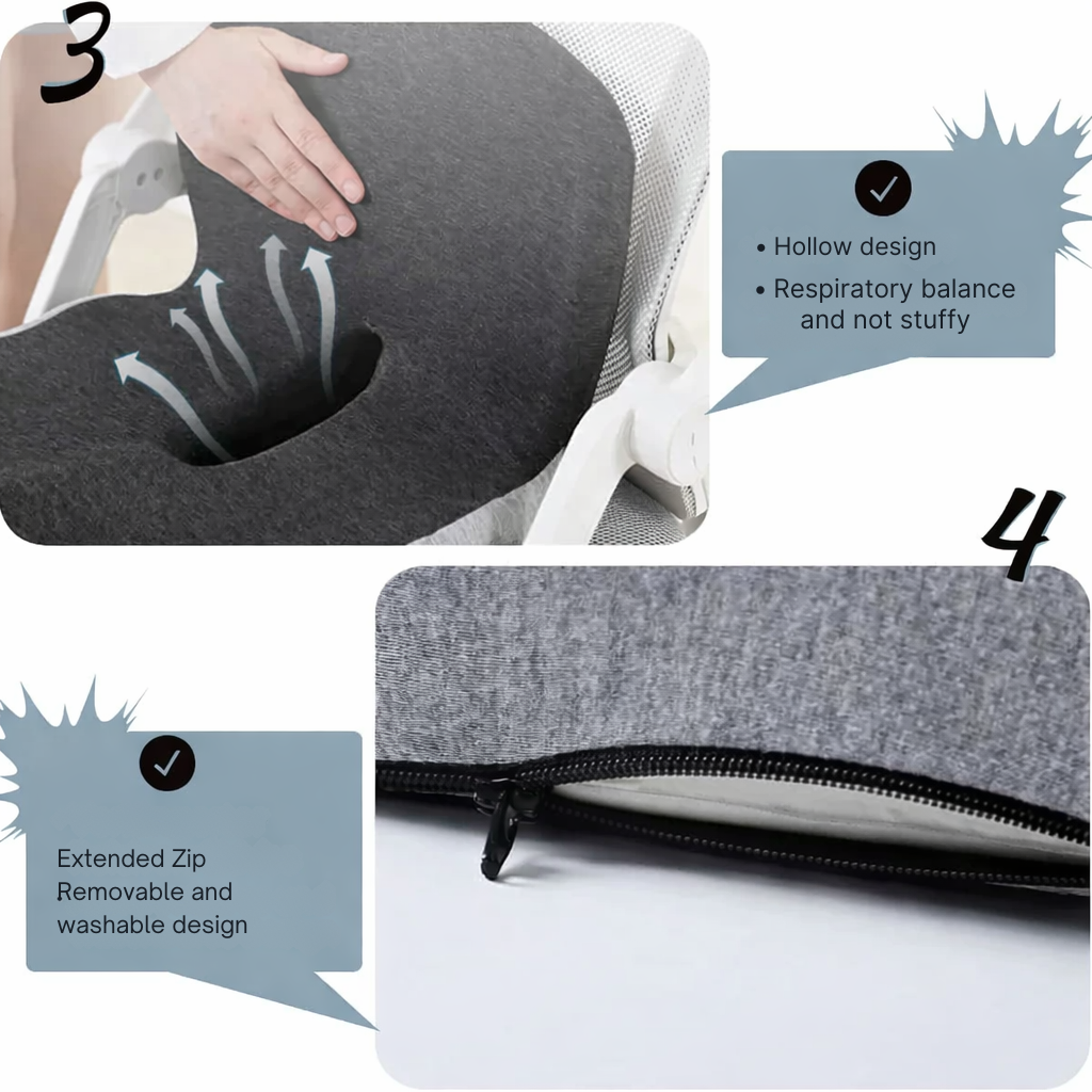 Druckentlastendes Memory Foam Sitzkissen für Autositz, erhöht Fahrkomfort und gesunde Haltung.