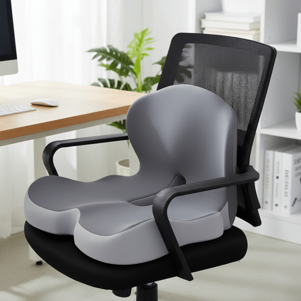Ergonomisches Memory-Schaum-Sitzkissen für Langzeitsitzkomfort; ideal als Autozubehör & für Bürostühle.