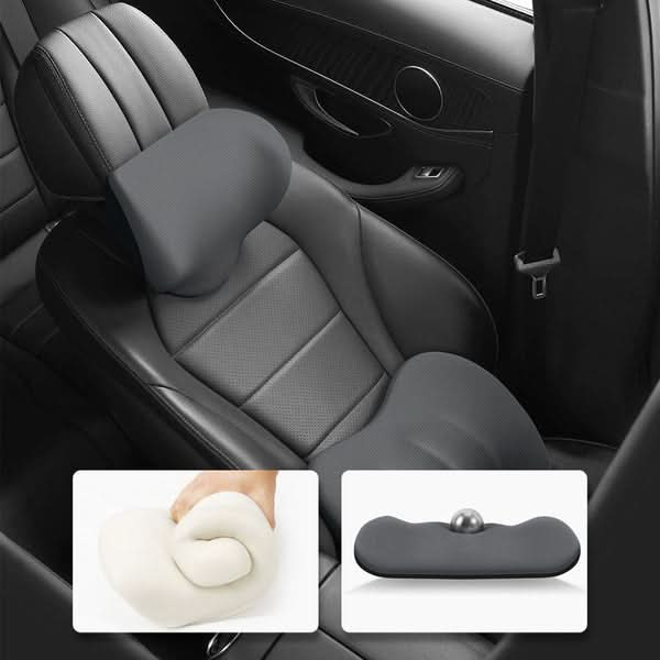 Ergonomisches Nackenkissen für Autositze, aus Memoryschaum, bietet Entspannung & Nackenstütze auf Reisen.