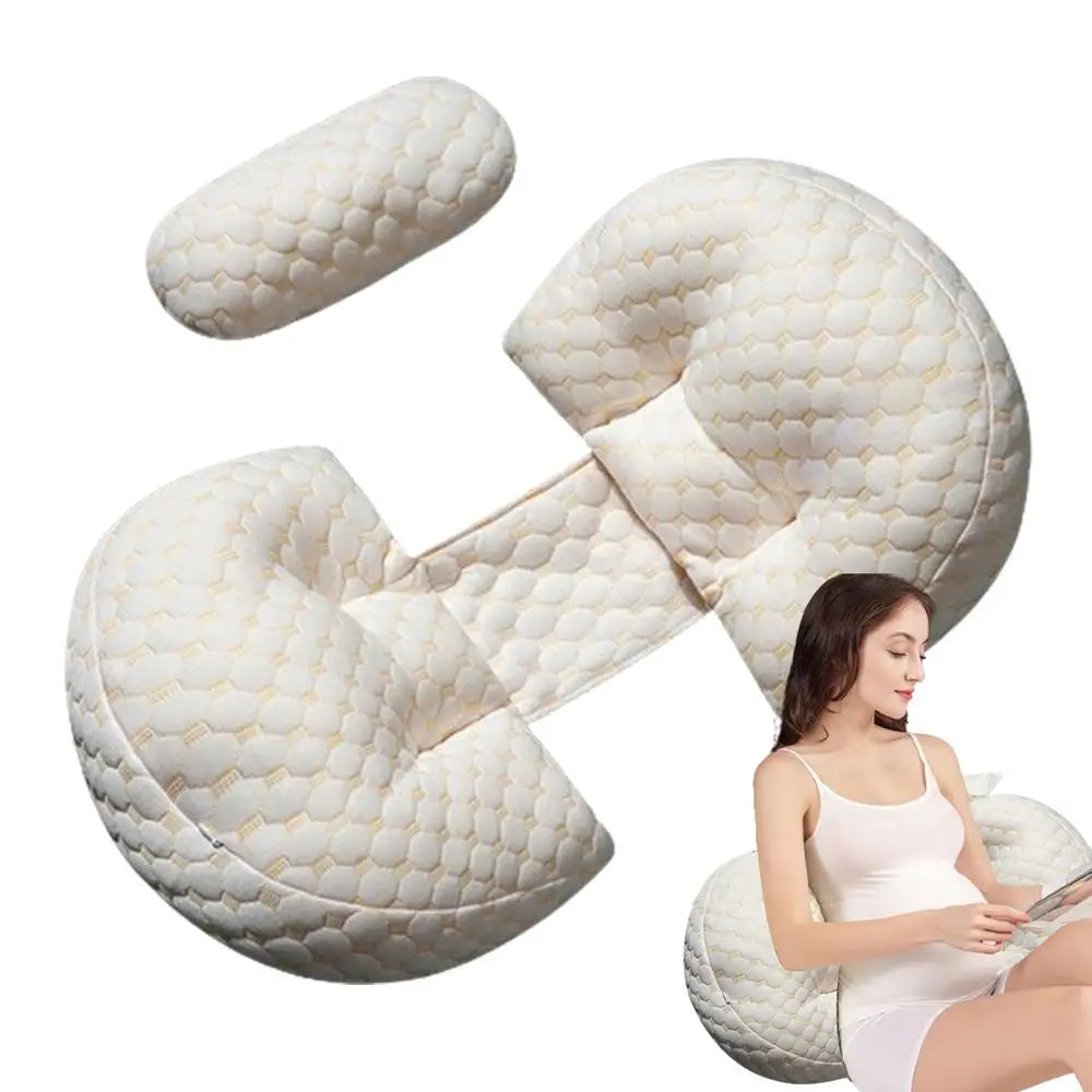 Ergonomisches Schwangerschaftskissen für Seitenschläfer, bietet optimalen Komfort und Unterstützung für besseren Schlaf.