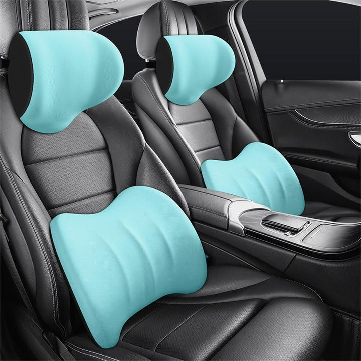 Vielseitiges ergonomisches Sitzkissen Set für Auto, Büro und Zuhause. Mit Nackenkissen und Rückenstütze.