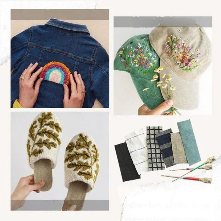 Stickset für DIY-Handarbeit: Komfortable Sticknadeln aus Edelstahl für kreatives Nähen, Sticken und Basteln.