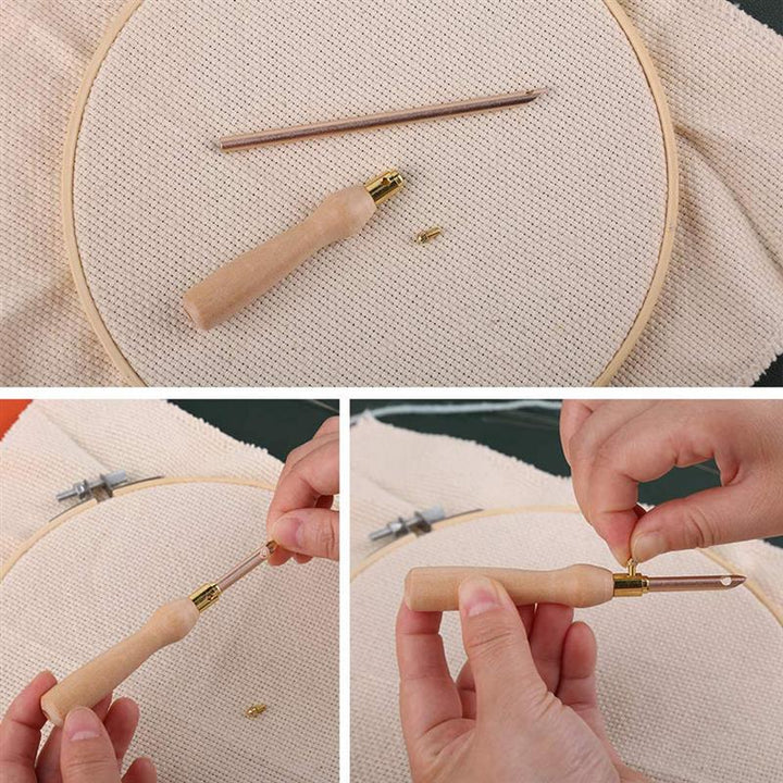 Komfortables Punch Needle Nadelset, ergonomisch geformt für ermüdungsfreies Sticken, Basteln und Nähen.