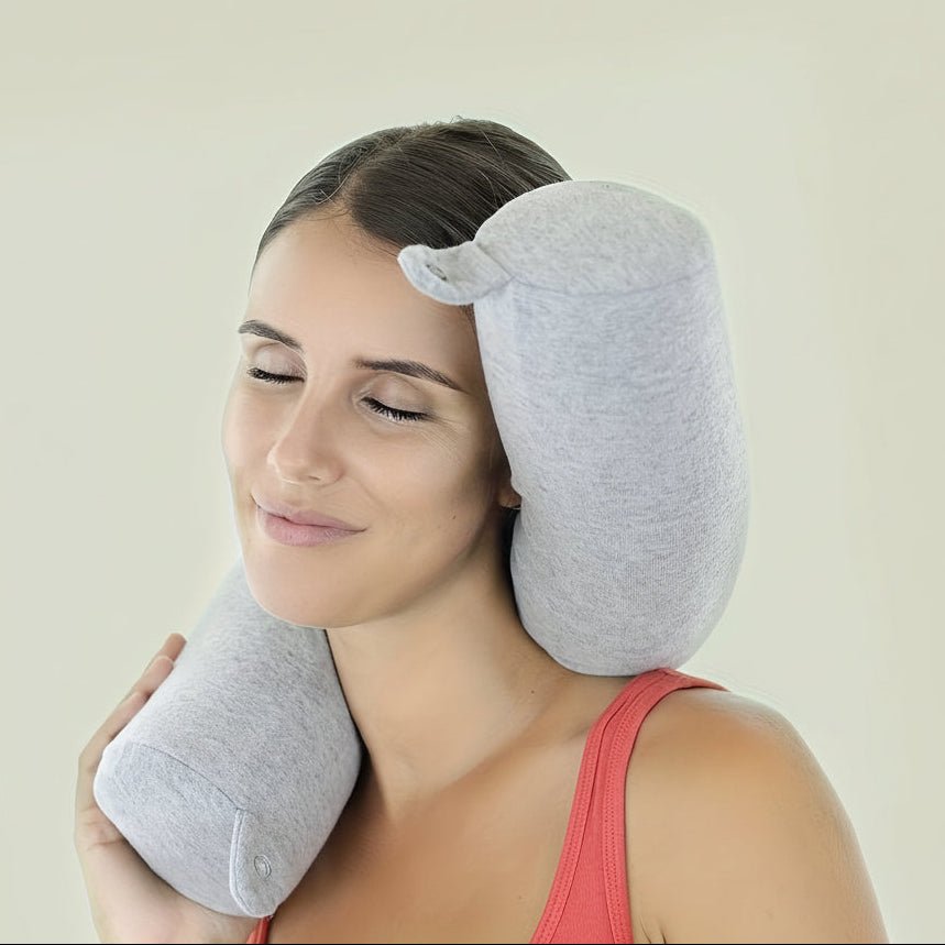 TRAVELEASE Nackenkissen für Flugreisen, bietet ergonomische Nackenstütze & erholsamen Schlaf im Flugzeug.