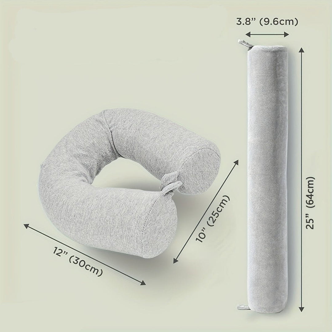 Ergonomisches TRAVELEASE Reisekissen mit Transportbeutel, ideal als leichtes & praktisches Reiseaccessoire.