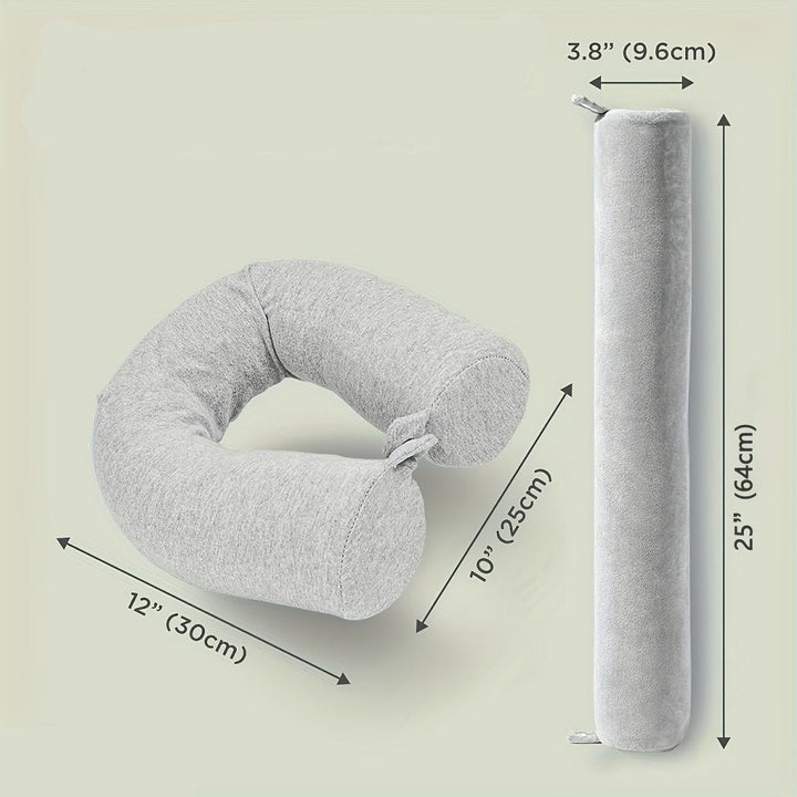 Ergonomisches TRAVELEASE Reisekissen mit Transportbeutel, ideal als leichtes & praktisches Reiseaccessoire.
