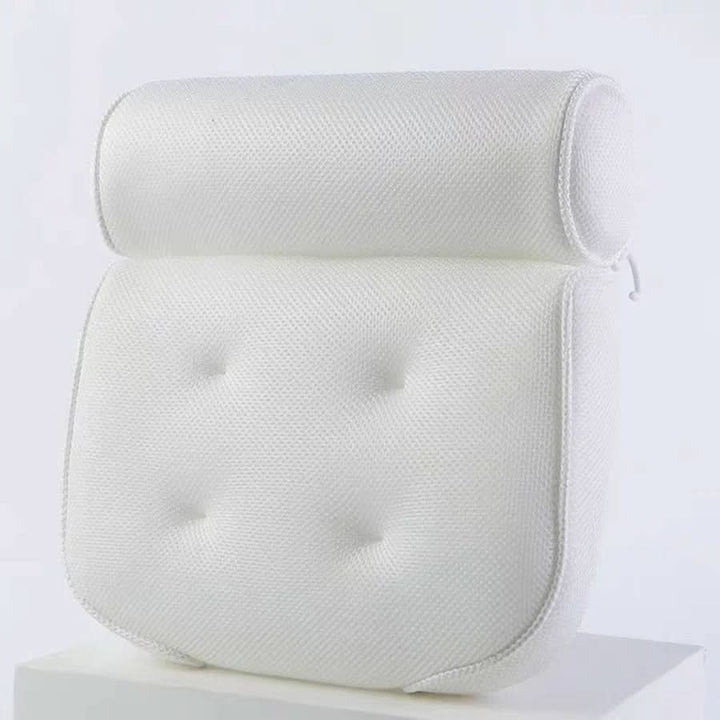 Großes ErgoRelax Badekissen, weiß, rutschfest, mit ergonomischer Nacken- & Schulterstütze für Ihr entspannendes Bad.