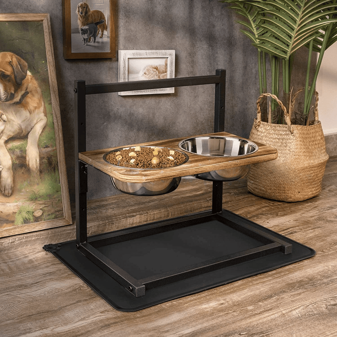 Erhöhte Hundefutterstation für große Hunde, gelenkschonend & ergonomisch aus Edelstahl.
